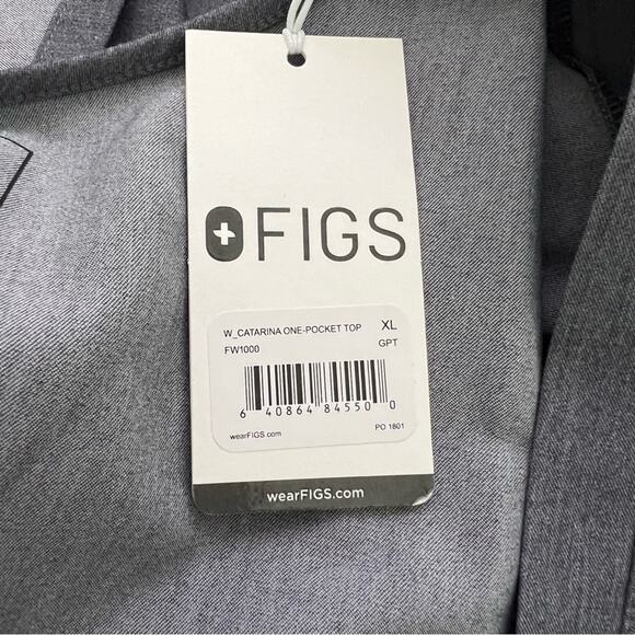 NWT Figs Catarina Gray One-Pocket Scrub Top™ Size XL - Picture 9 of 11